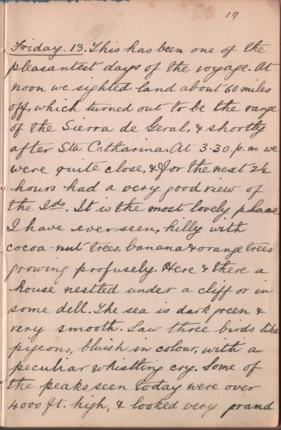 13 December 1889 journal entry